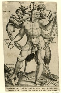 Monstre allégorique à cinq têtes - Anonymous