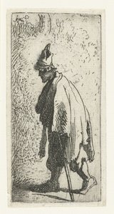 Mendiant avec un bâton - Anonymous