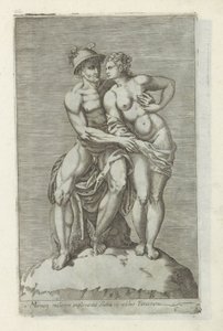 Groupe de sculptures avec Mercure et une déesse - Anonymous