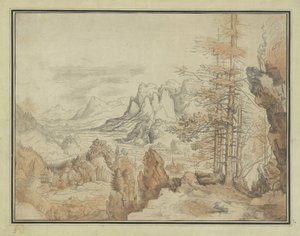 Paysage de montagne avec arbres et vue sur une vallée
