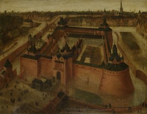 Vue aérienne du château de Vredenburg (Vredeborch) à Utrecht - Anonymous