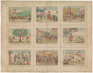 Feuille avec 9 représentations d