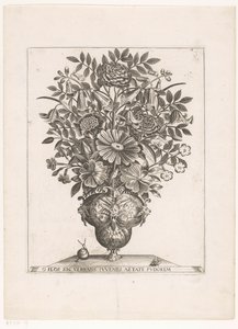 Fleurs dans un vase avec masques - Anonymous