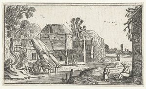 Ferme et grange sur pilotis au bord de l
