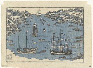 Navires étrangers dans le port de Nagasaki