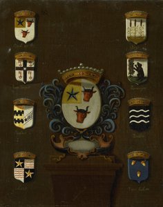 Blason de Sara van Os, épouse de Jan van Reyersbergh avec ses huit quartiers - Anonymous