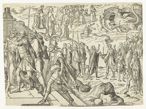 Daniel et le roi Cyrus près du dragon