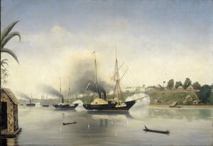 Le bombardement du Kraton du Sultan de Djambi par les navires de guerre gouvernementaux 