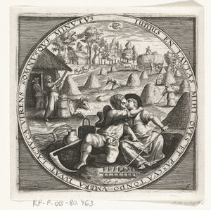Le mois de juin, fenaison, vers 1600 - Anonymous