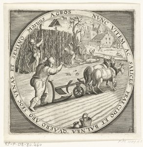 Le mois de mars, labourage, vers 1600