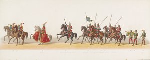 Défilé de Delft de 1873 (troisième planche) (série Défilé costumé tenu par les membres du Corps étudiant de Delft le 8 juillet 1873, représentant : l
