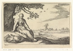 Une jeune femme sous un arbre - Anonymous