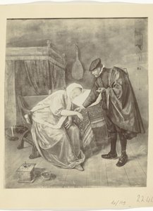 Reproduction photographique du tableau La malade de Jan Steen - Anonymous