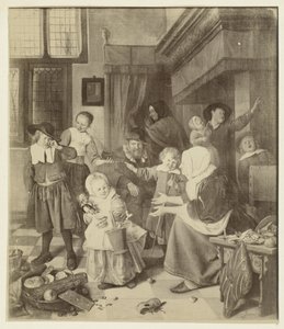 Reproduction photographique de la peinture La fête de Saint-Nicolas par Jan Steen - Anonymous