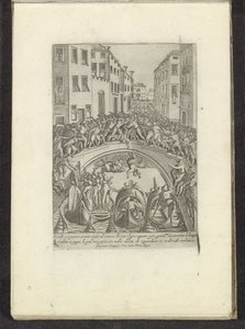 Combat sur un pont à Venise - Anonymous