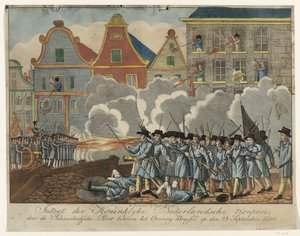 Combats à la porte de Schaerbeek à Bruxelles, 1830 - Anonymous