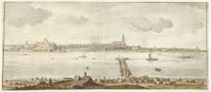Vue de Nimègue depuis la Waal - Anonymous