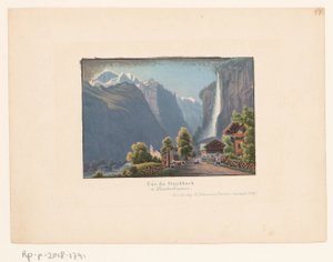 Vue sur Staubbach et la cascade de Staubbach - Anonymous