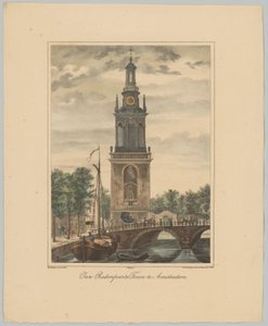 Vue de la tour Jan Roodenpoort à Amsterdam (title on object) - Anonymous