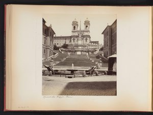 Vue sur les escaliers espagnols, la Piazza di Spagna et la Trinità dei Monti à Rome, Italie - Anonymous