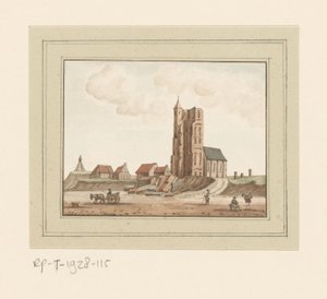 Vue de la tour effondrée à Egmond aan Zee