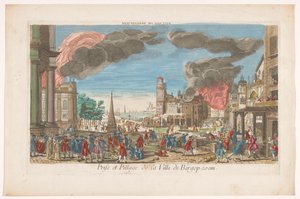 Vue de la prise et du pillage de Berg-op-Zoom par les Français en 1747 - Anonymous