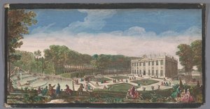 Vue de la petite parterre du jardin du Château de Marly (Vue du Chateau de Marli du côté du petit parterre) - Anonymous