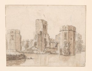 Vue sur les ruines du château de Honingen - Anonymous
