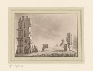 Vue sur les ruines de la Maison ter Kleef près de Haarlem