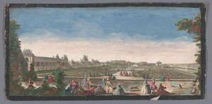 Vue sur le jardin et le Palais de Fontainebleau - Anonymous