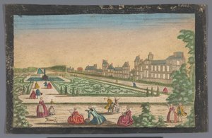 Vue sur le jardin et le Palais de Fontainebleau - Anonymous