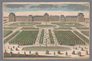 Vue sur le Palais des Tuileries à Paris depuis le Jardin des Tuileries - Anonymous