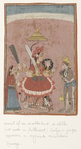 Déesse Durga et Hanuman - Anonymous