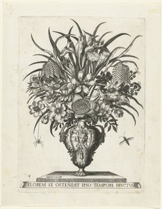 Vase grotesque avec deux anses en forme de têtes de boucs (Vases avec fleurs) - Anonymous