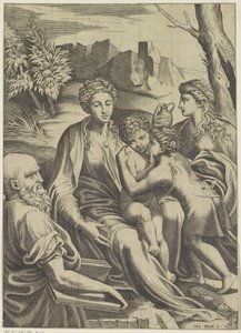 Sainte Famille avec le jeune Jean-Baptiste et Marie-Madeleine