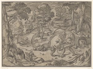 Hercule et le lion de Némée - Anonymous