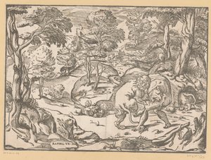 Hercule et le lion de Némée - Anonymous