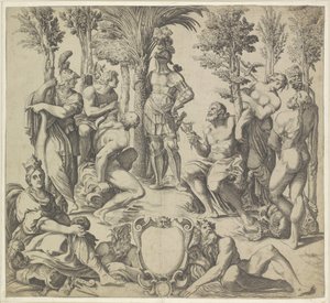 Duc de Mantoue avec les six principaux dieux païens - Anonymous
