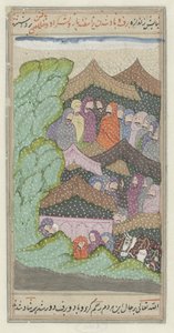 Isfandiyar avec armée dans une tempête de neige - Anonymous
