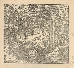 Chasse aux sangliers et aux lapins dans les haies - Anonymous