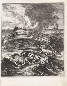 Navires de guerre chavirant - Anonymous