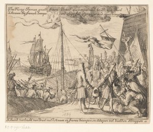 Le roi Jacques II part de Brest avec des troupes françaises, 1689 - Anonymous