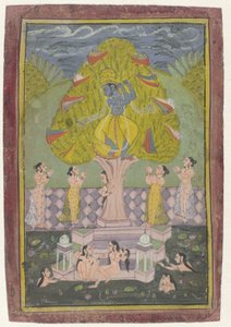 Krishna volant les vêtements des Gopis