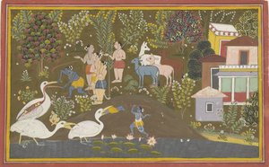 Krishna avec Bakasura - Anonymous