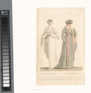 La Belle Assemblée, 1er mars 1807, n° 14 : Une robe de bal du soir / Une robe d