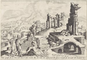 Paysage avec Job sur le tas de fumier - Anonymous