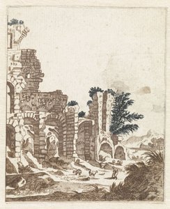 Paysage avec une ruine classique