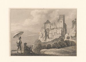 Paysage avec un homme dessinant une ruine