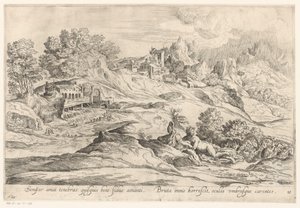 Paysage avec un couple amoureux