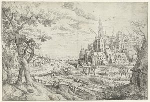 Paysage avec ville - Anonymous